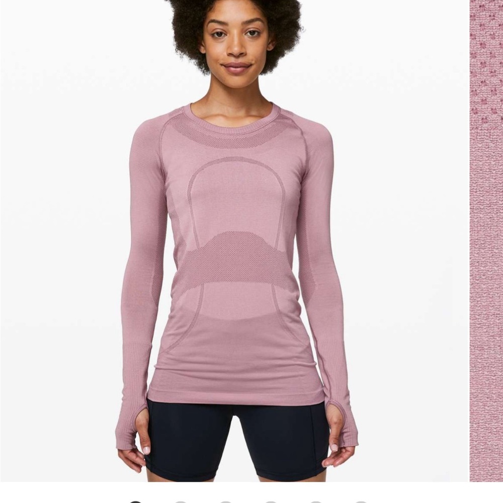 Lululemon swiftly tech long sleeve in mauve size 6